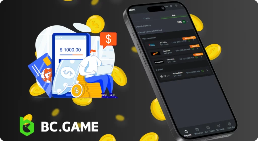 Payment methods for BC Game app users from Turkey