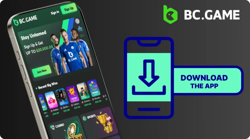 Download instructions for BC Game app